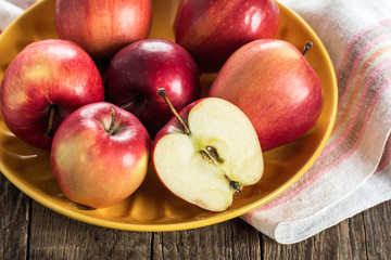 Fresh apples on plate