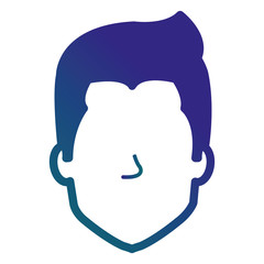 young man head avatar character vector illustration design