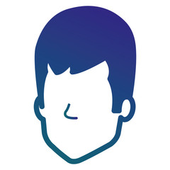 young man head avatar character vector illustration design