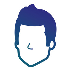 young man head avatar character vector illustration design