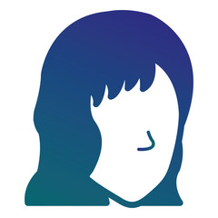 beautiful woman head avatar character vector illustration design