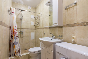 Interior of a small combined bathroom