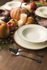Served table with harvest