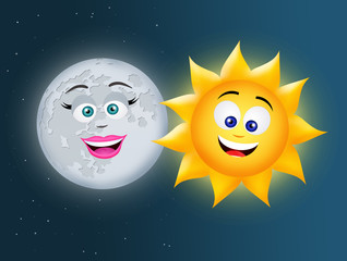 moon and sun