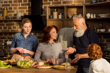 happy multigeneration family