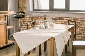 served table for dinner