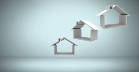 Hand Holding key with home icons in front of vignette