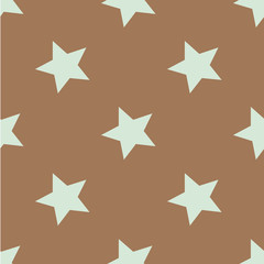 Seamless vector pattern with stars. Retro, vintage background Flat Scandinavian style for print on fabric, gift wrap