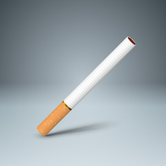 Business illustration of a cigarette and harm. Vector, eps 10.