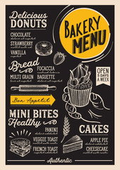 Bakery menu restaurant, food template.