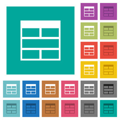 Spreadsheet horizontally merge table cells square flat multi colored icons