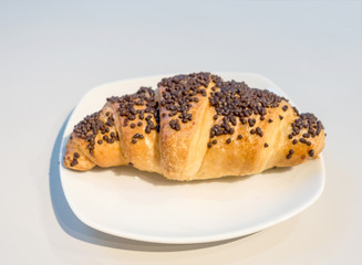 fresh croissant on table ,Delicious!