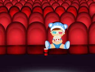 Naklejka premium Children's cinema