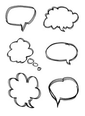 Speech bubble with brush stroke isolated on white background