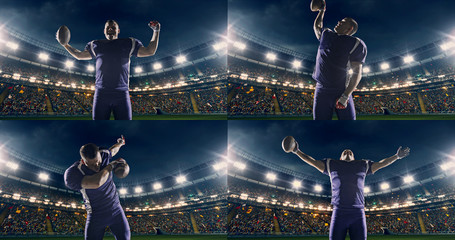 American football player is happy