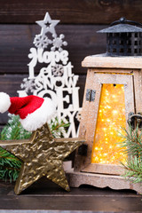 Christmas decor und lantern. Symbol xmas.