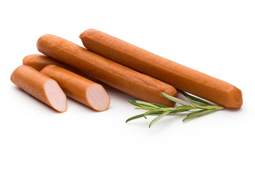 Fresh sausage isolated over white background.