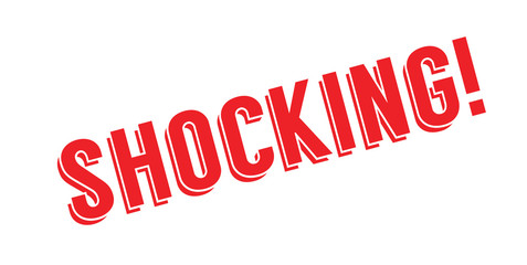 Shocking rubber stamp. Grunge design with dust scratches. Effects can be easily removed for a clean, crisp look. Color is easily changed.