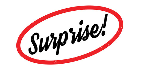 Surprise rubber stamp. Grunge design with dust scratches. Effects can be easily removed for a clean, crisp look. Color is easily changed.
