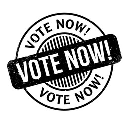 Vote Now rubber stamp. Grunge design with dust scratches. Effects can be easily removed for a clean, crisp look. Color is easily changed.