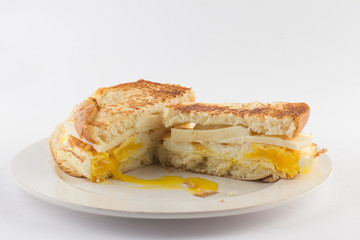 Toasted bread with eggs and cheese