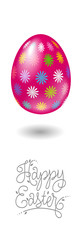 Happy Easter illustration. Poster. Happy Easter illustration. Egg with a floral geometric pattern.
