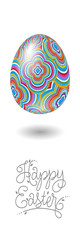 Happy Easter illustration. Happy Easter illustration. Easter egg with color line pattern.