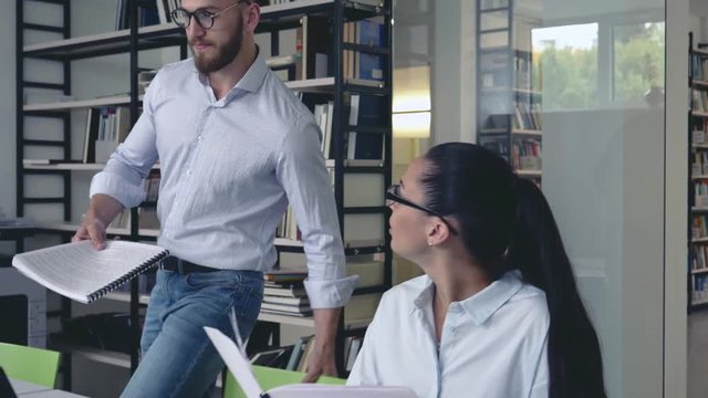 Working business people in office