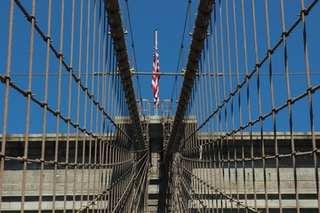Obraz premium Brooklyn bridge flag