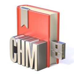 eBook icon metal CHM red book USB 3D