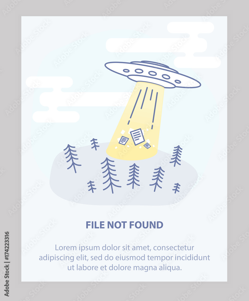 Poster page with a 404 error, not found in the popular linear style. template reports that the page is not 
