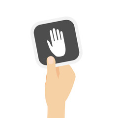 Hand hält graue Karte - Hand