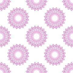 Flower mandala ornament. Floral decorative seamless pattern. Oriental background with round design elements. Floral decorative seamless pattern.