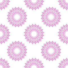 Flower mandala ornament. Floral decorative seamless pattern. Oriental background with round design elements. Floral decorative seamless pattern.