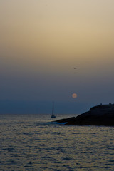 Solar sunset silhouettes