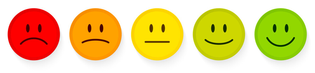 5 Faces Mood Color Red To Green