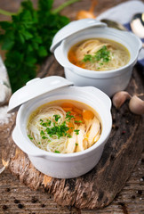 Chicken soup with noodles