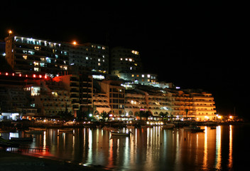 Fototapeta na wymiar Rafailovici, Montenegro at night