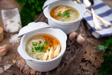 Chicken soup with noodles