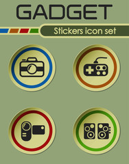 gadget stickers icon set