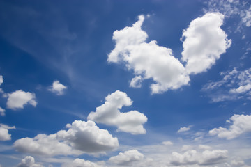Naklejka na ściany i meble Dramatic atmosphere of beautiful blue sky and clouds.