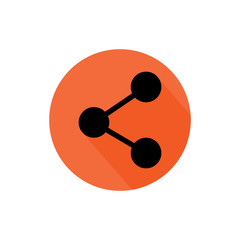 Share round icon long shadow vector
