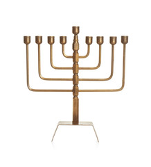Hanukkah menorah on white background