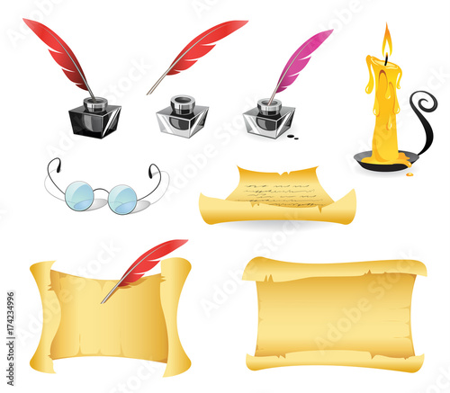 Paper with writing clip art antique