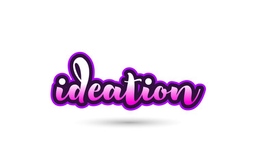 ideation calligraphic pink font text logo icon typography design