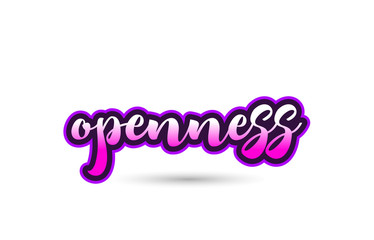 openness calligraphic pink font text logo icon typography design