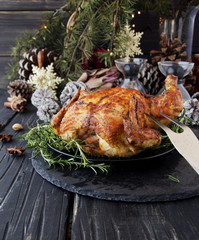 Baked chicken for Christmas or New Year