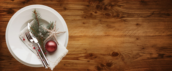 Rustic christmas table decoration
