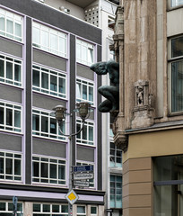 huge buildings in Berlin at summer time. facade of a modern building. High residential building