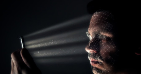Facial Recognition Concept With Modern Smartphone
